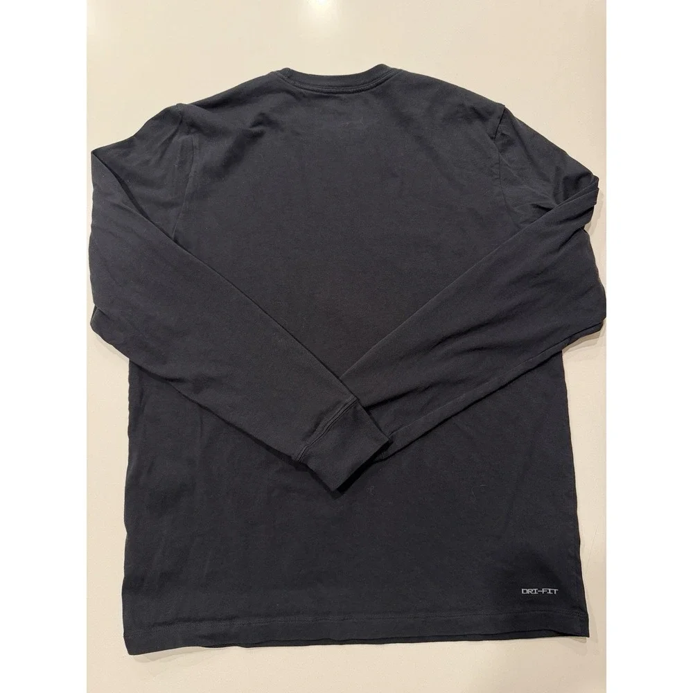 Jordan Sport LS Graphic Tee FD7004-011 Black Purple Aquatone Mens L